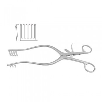 Adson Self Retaining Retractor 6 x 6 Blunt Prongs Stainless Steel, 29 cm - 11 1/2"